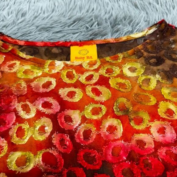 Ruby Rd Quarter Sleeve Twist Bottom Shirt Size Medium - Picture 4 of 8